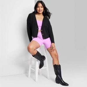 Women's Slouchy Button-Front Cardigan -
Wild Fable™ Black